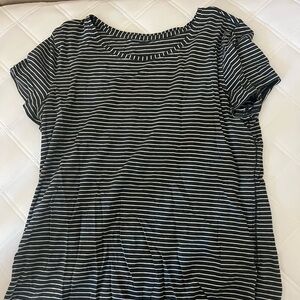 lululemon athletica Black and White Striped Tee